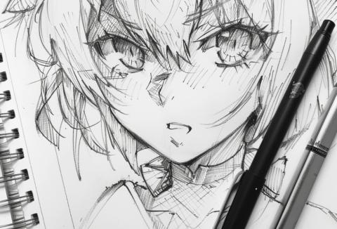 manga drawing with pens