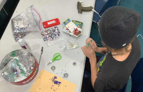 teen making crafts