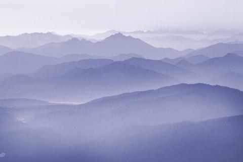 mountains in watercolor
