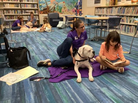 Therapy dog and handler.