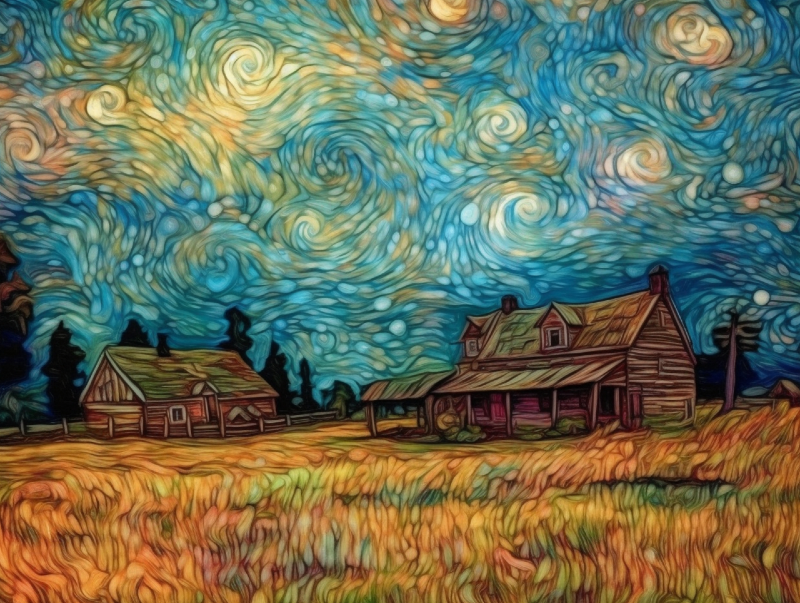 Van Gogh style landscape