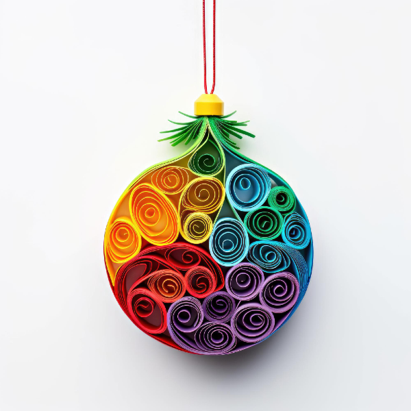 Holiday ornament made using paper quilling